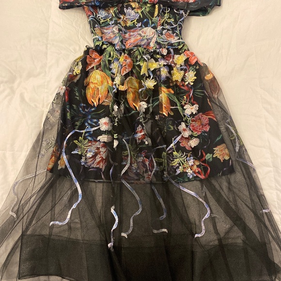 Marchesa notte embroidered midi tulle dress - Picture 1 of 10